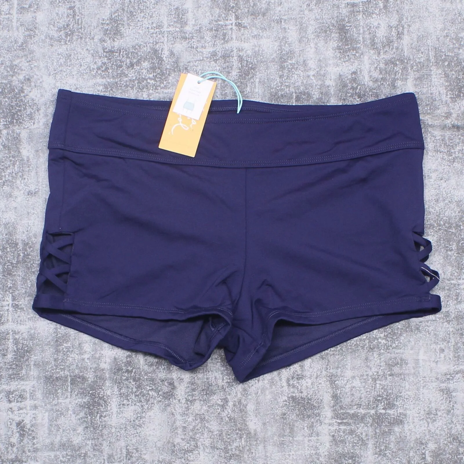NWT Kona Sol Women's Strappy Side Swim Shorts. AFG65B Small