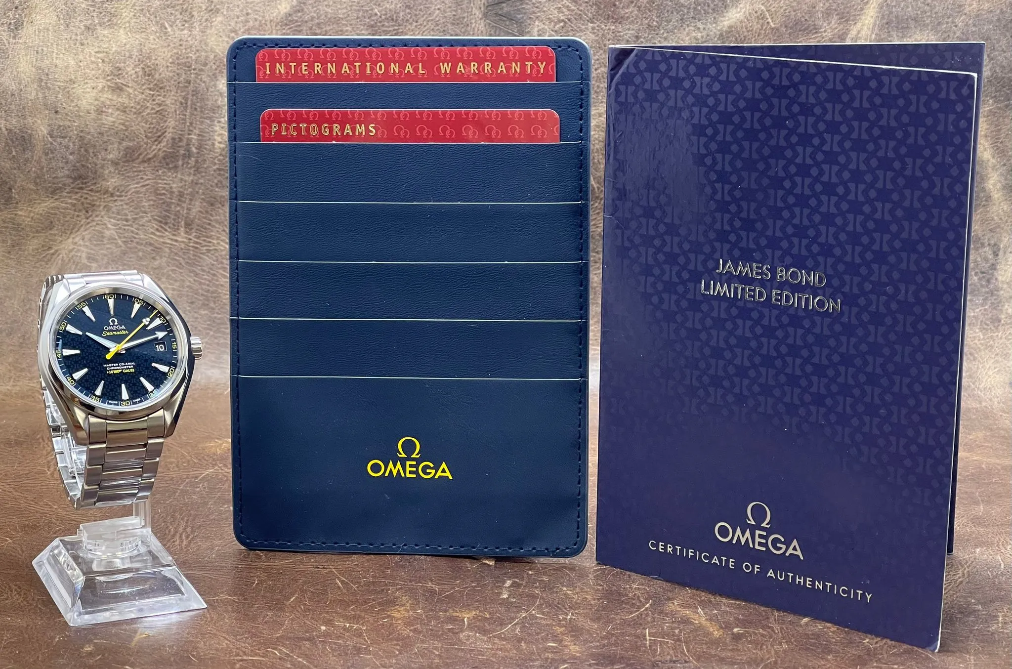 Omega Seamaster Aqua Terra Spectre 007 James Bond 231.10.42.21.03.004 Blue Pattern Dial Automatic Men's Watch