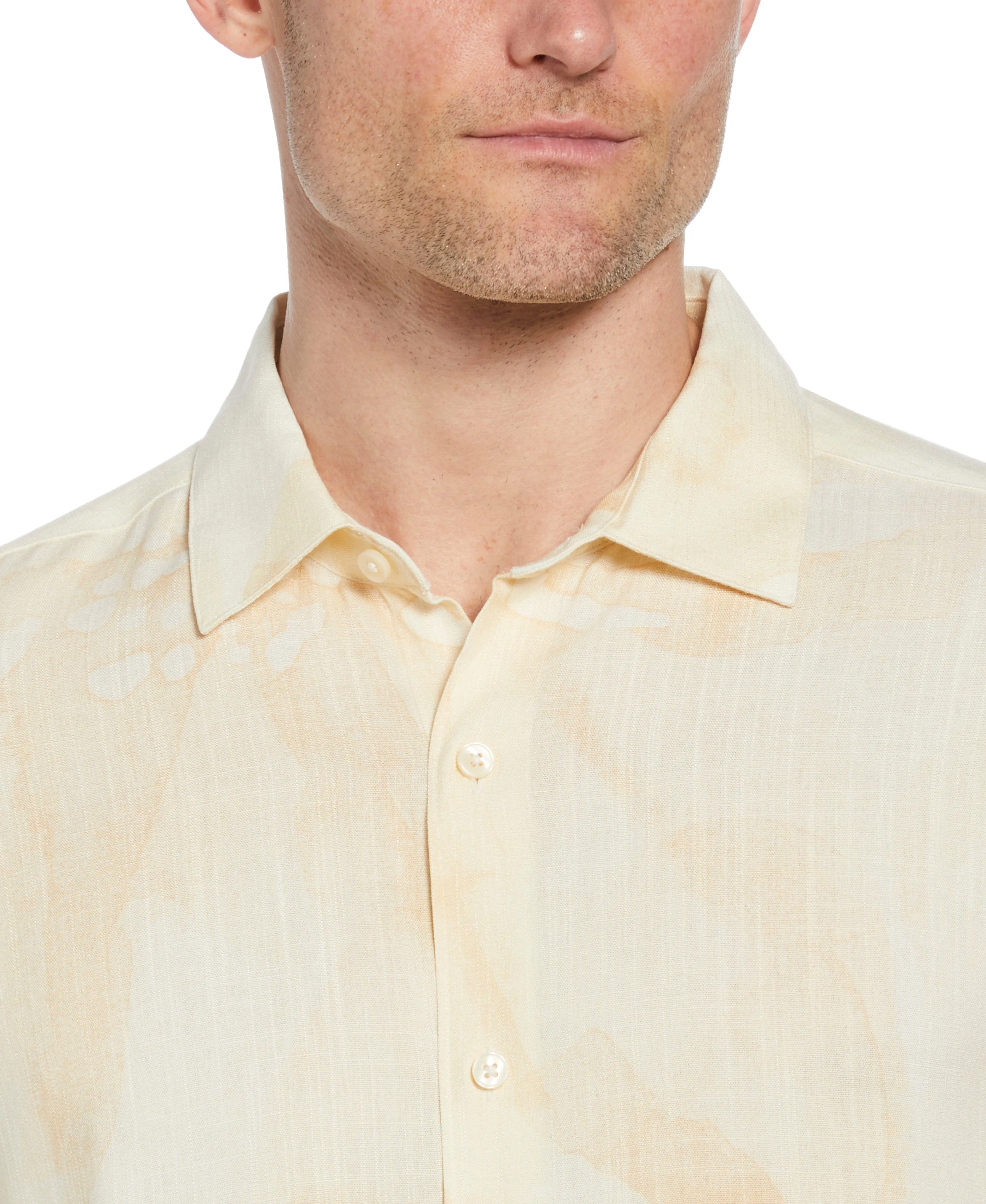 Oversized Tropical Placement Print Shirt