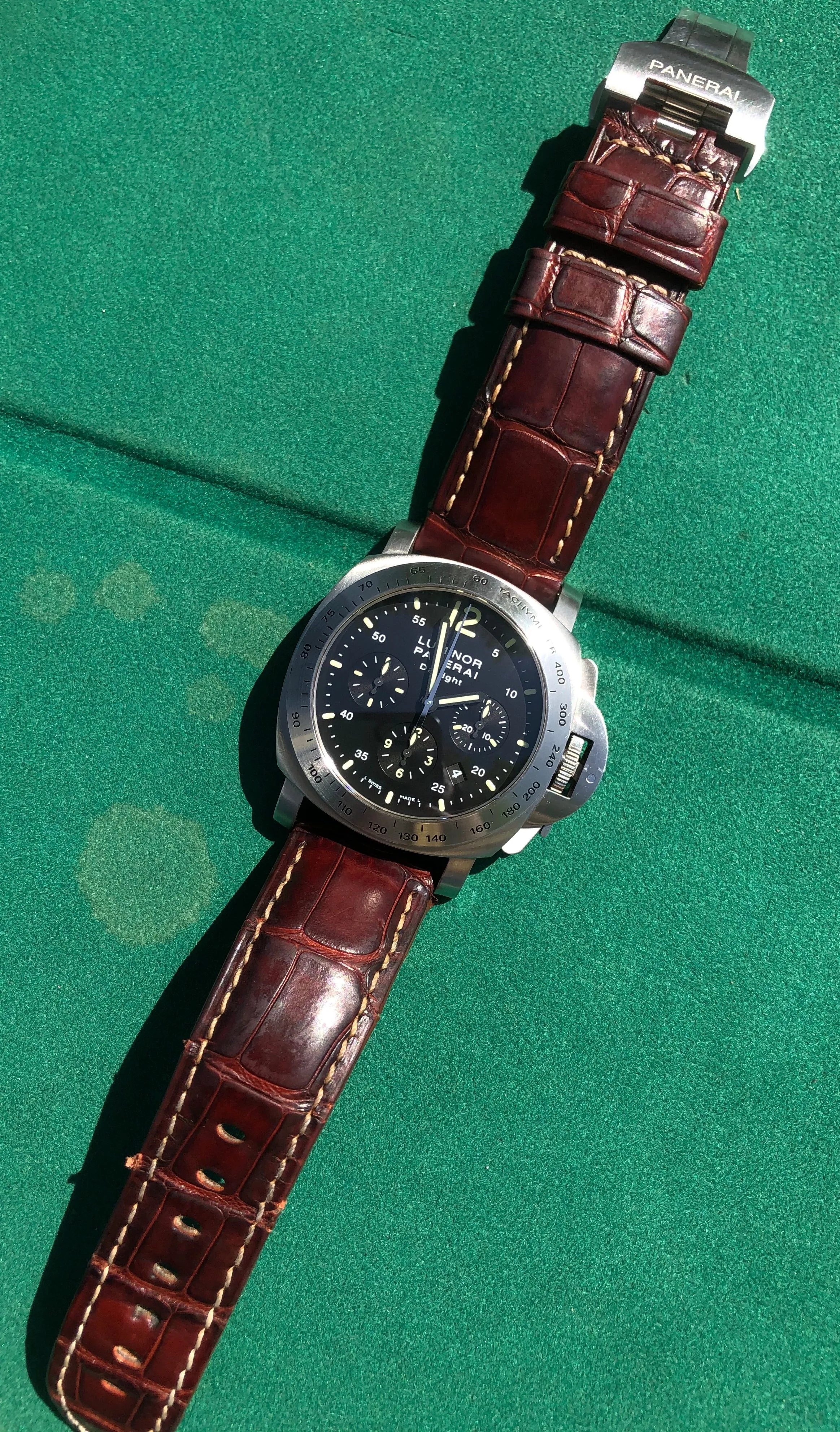 Panerai Luminor Daylight PAM 250 Chronograph Automatic Stainless Steel 44mm Wristwatch