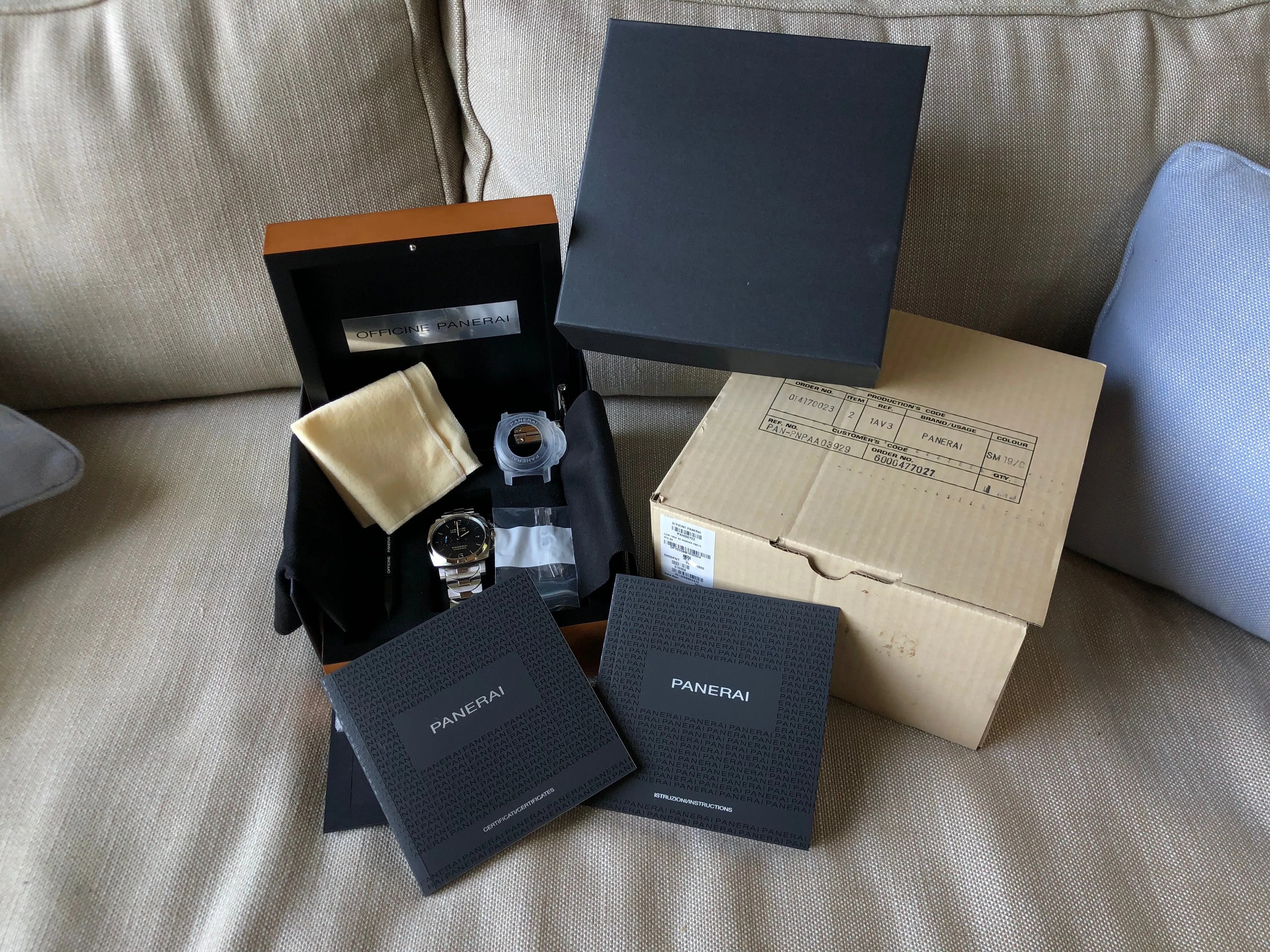 Panerai Luminor Marina 1950 PAM 722 Automatic Stainless Steel 42mm Wristwatch Box Papers