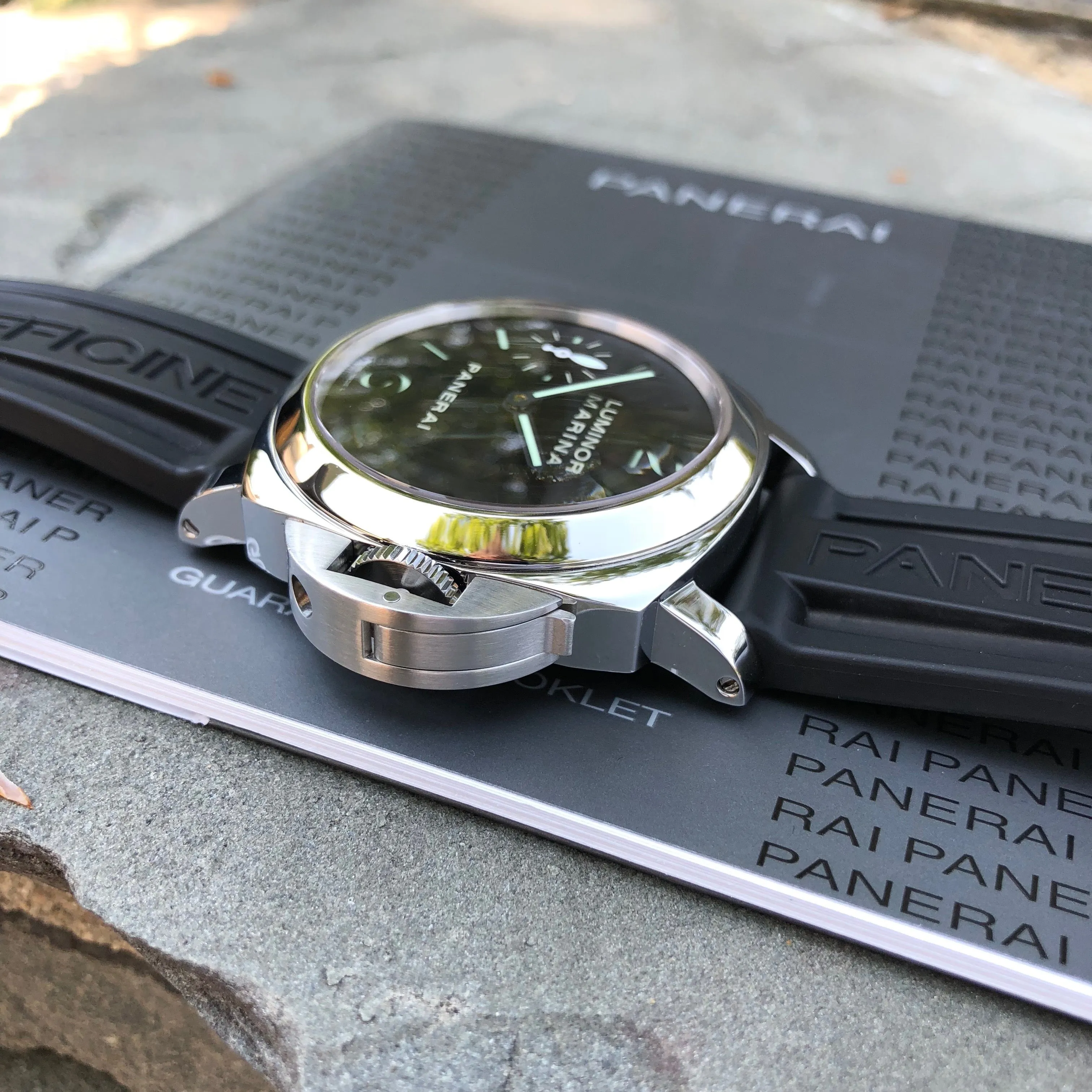 Panerai Luminor Marina PAM 111 Sandwich Dial Black 44mm Manual Wind Box Papers Circa 2012