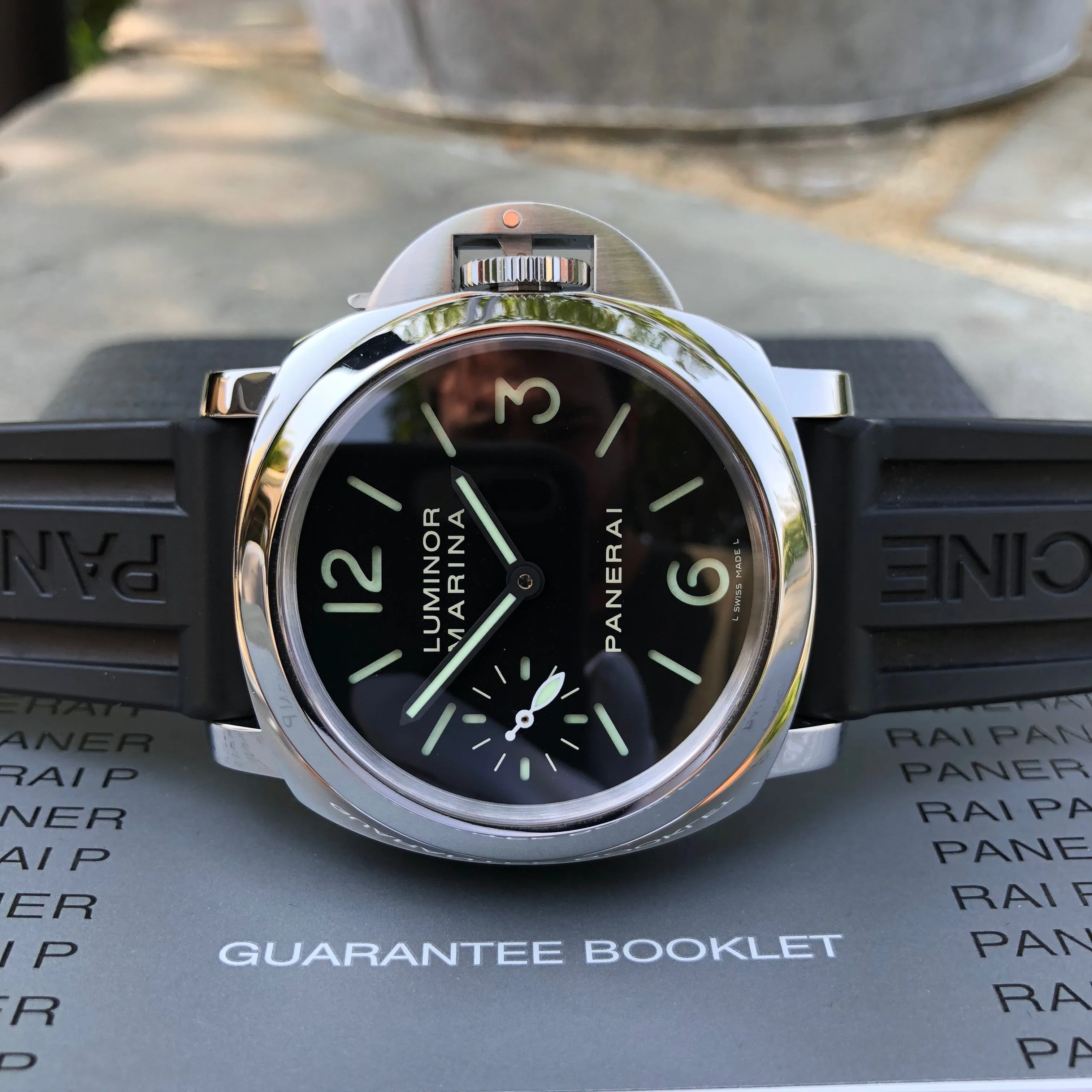 Panerai Luminor Marina PAM 111 Sandwich Dial Black 44mm Manual Wind Box Papers Circa 2012