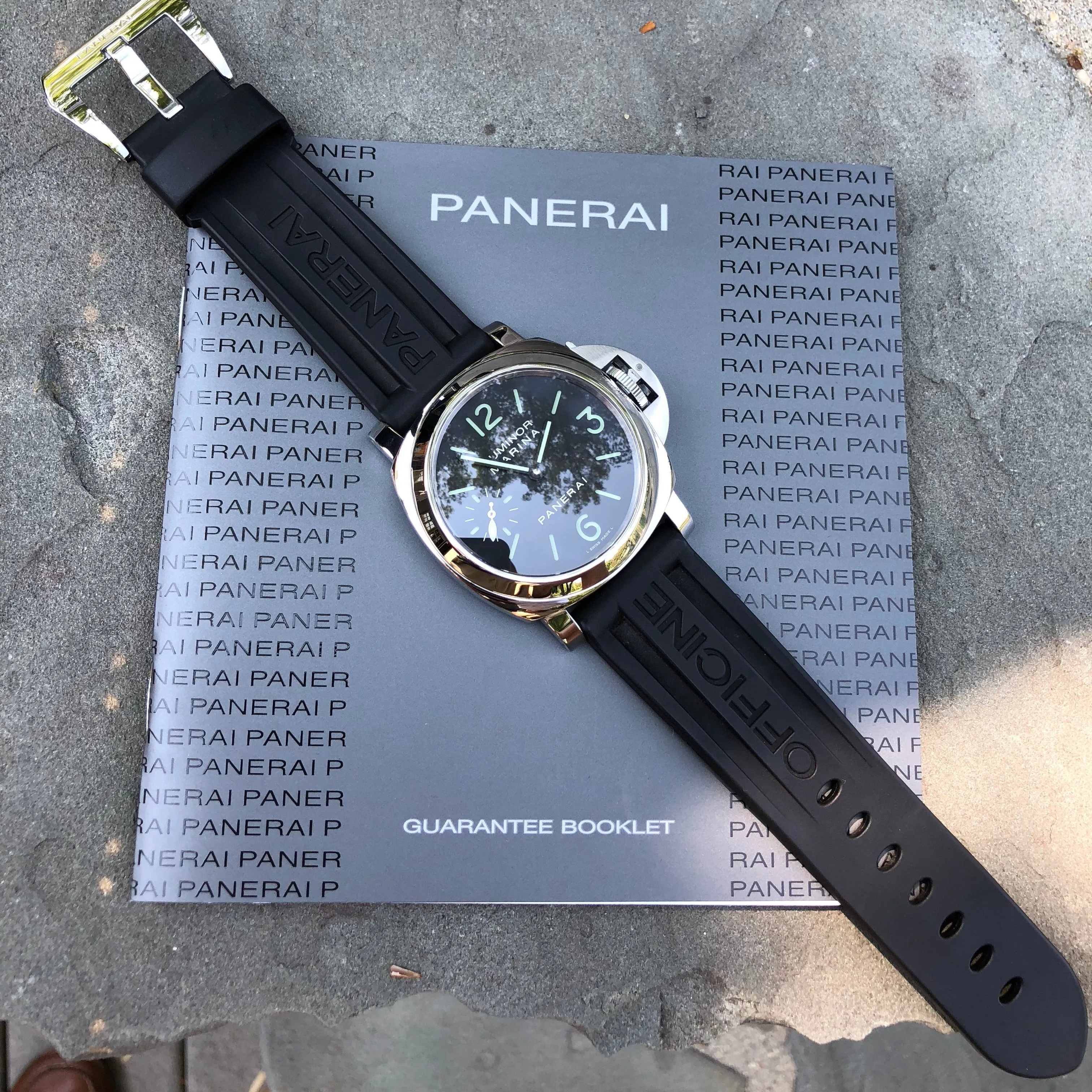 Panerai Luminor Marina PAM 111 Sandwich Dial Black 44mm Manual Wind Box Papers Circa 2012