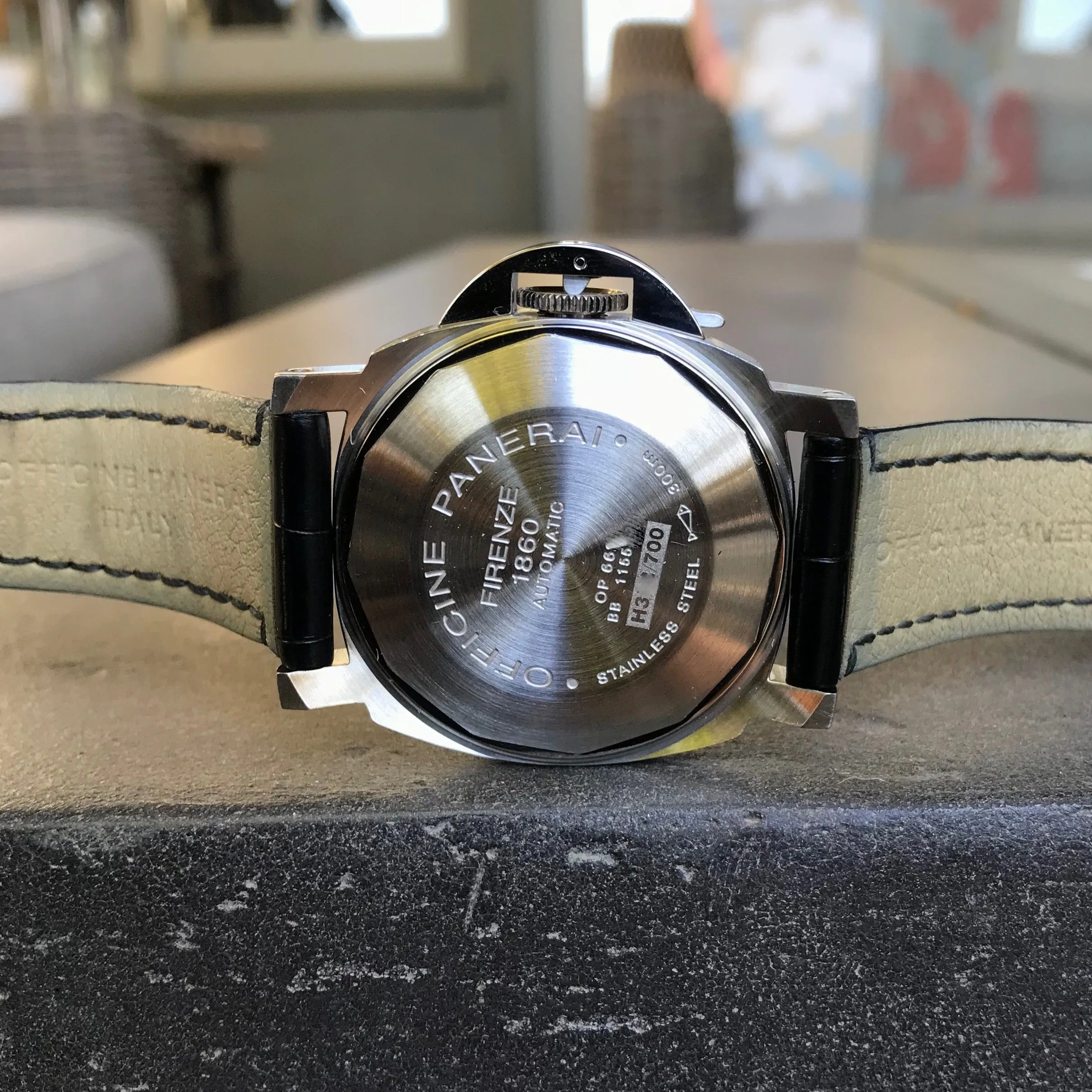 Panerai Luminor Marina PAM 70 Automatic Stainless Steel Blue Wristwatch Box Papers