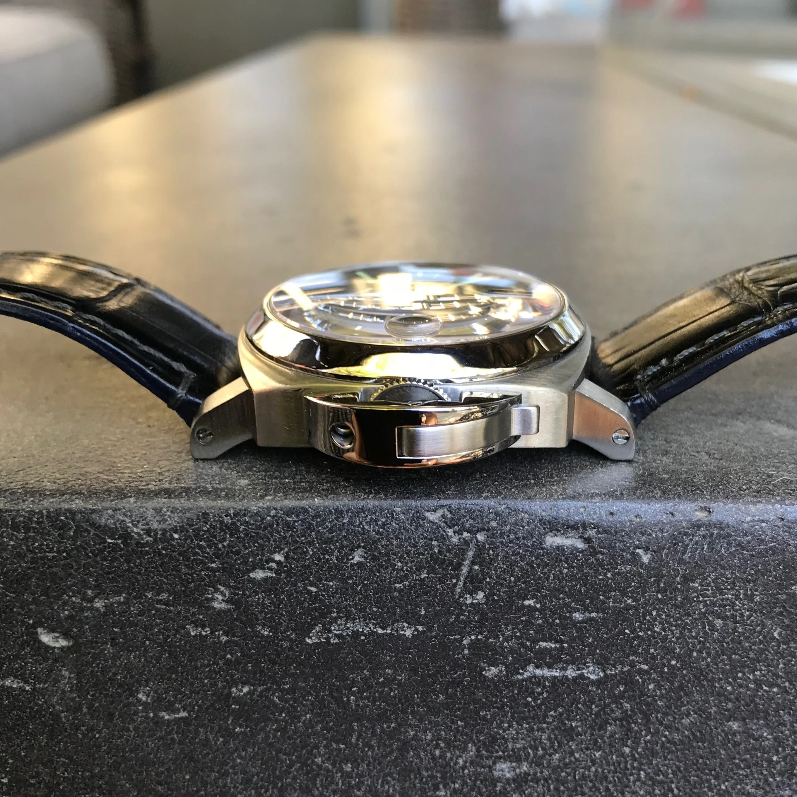 Panerai Luminor Marina PAM 70 Automatic Stainless Steel Blue Wristwatch Box Papers
