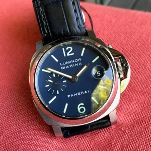 Panerai Luminor Marina PAM 70 Automatic Stainless Steel Blue Wristwatch Box Papers