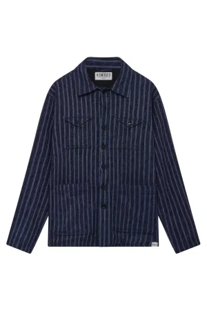 Piet Men's Handwoven Cotton Jacket | Blue