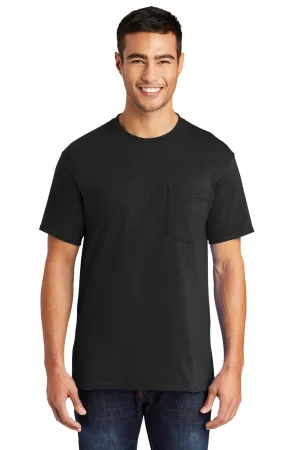 Port & Company Tall Core Blend Pocket Tee. PC55PT Jet Black Tall