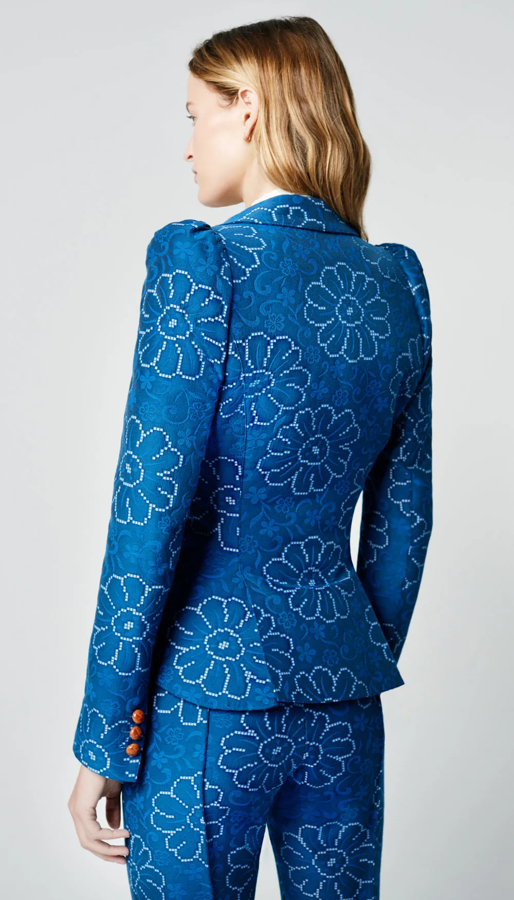 Pouf Sleeve One Button Blazer