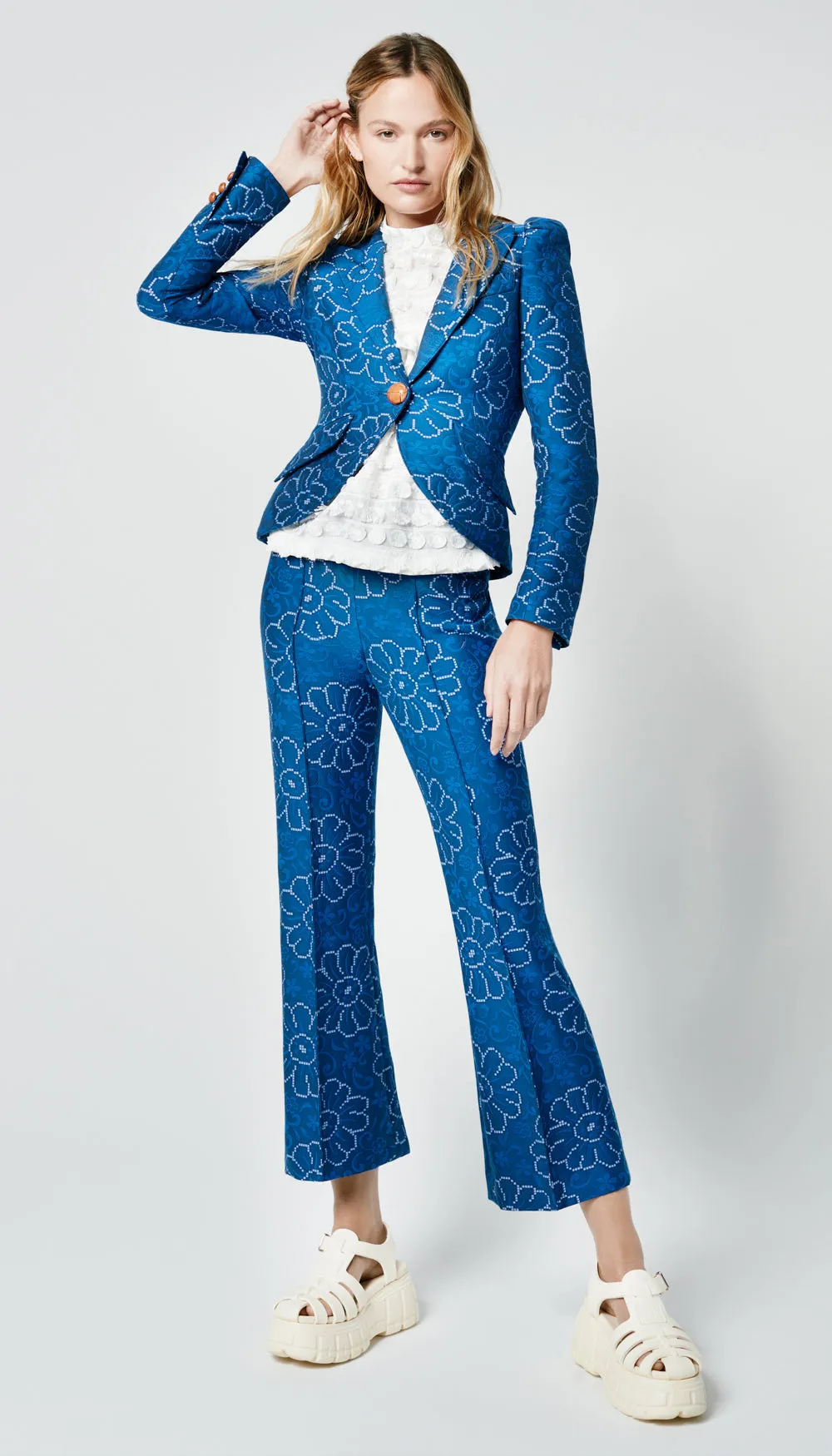 Pouf Sleeve One Button Blazer