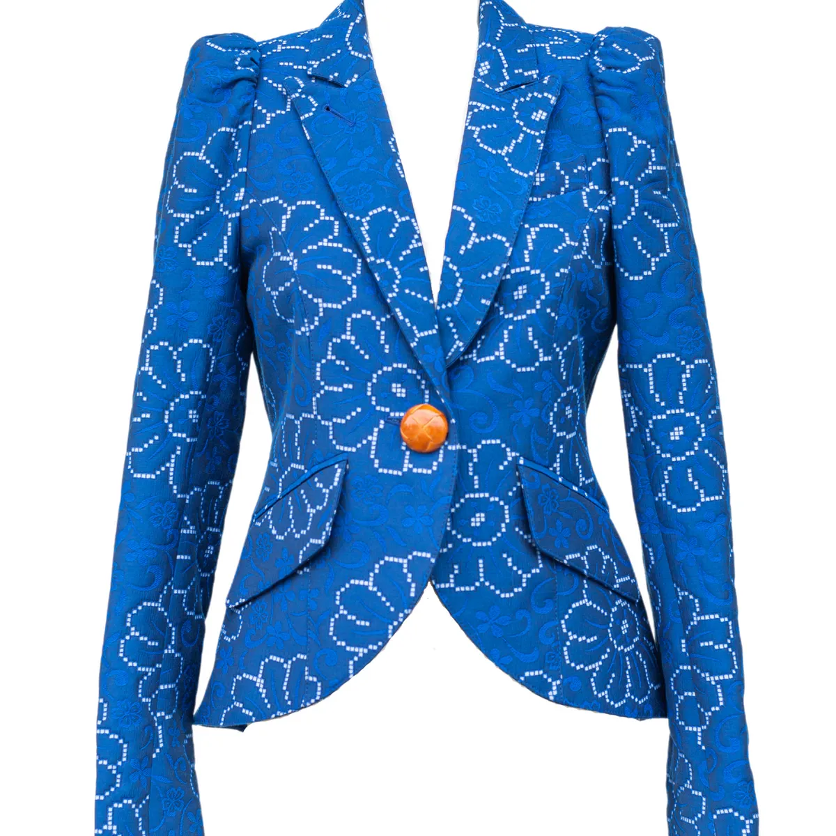 Pouf Sleeve One Button Blazer