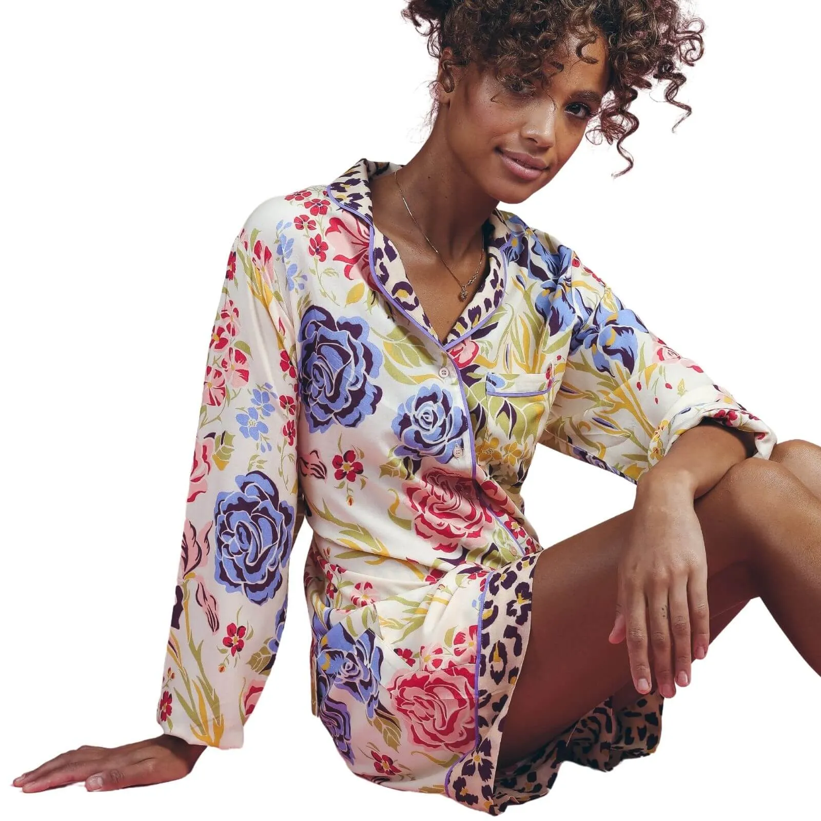 Powder Floral Stencil Supersoft Summer Pyjamas