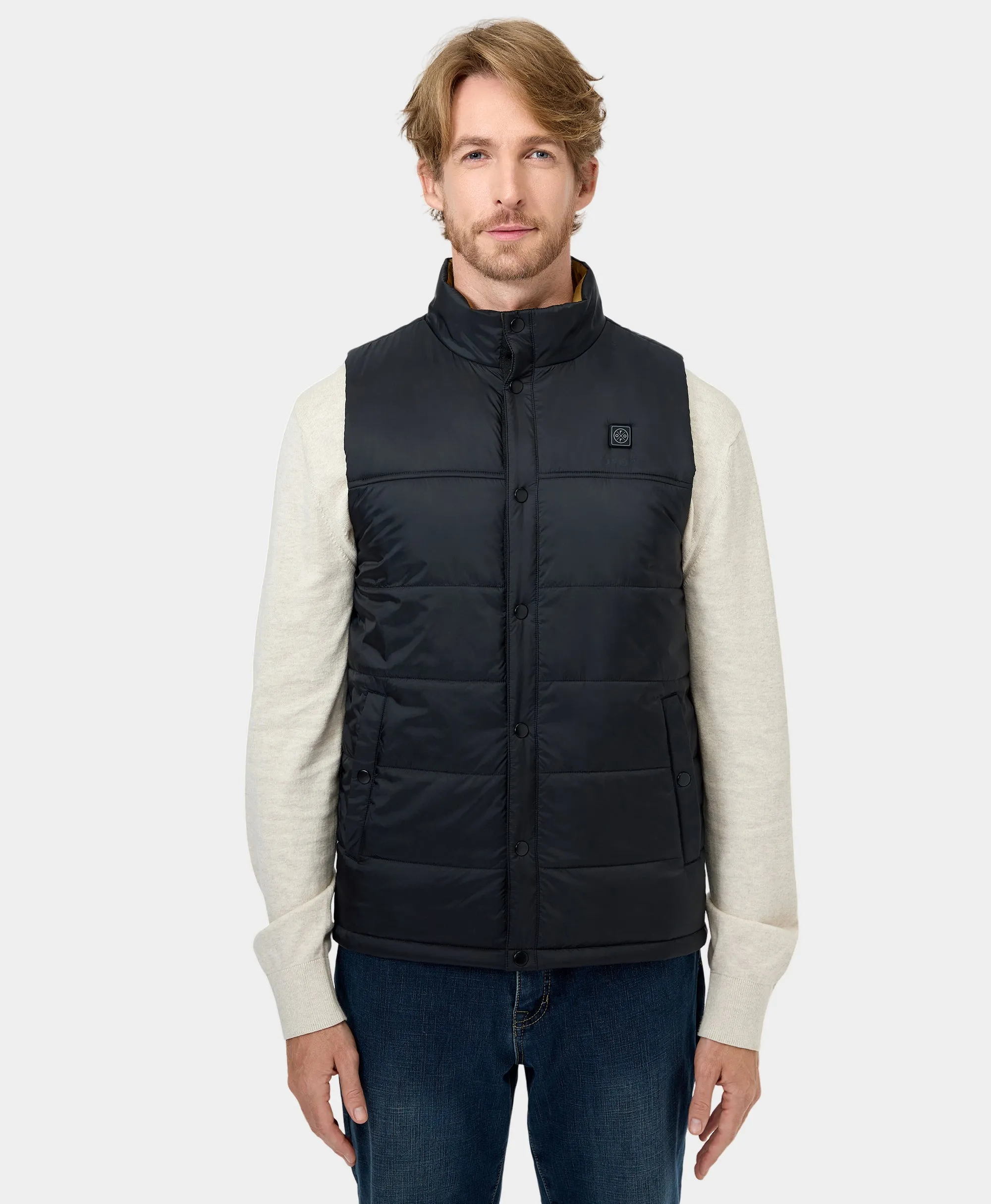 PuffLyte™ Men's Heated Lightweight Vest - Black / Khaki