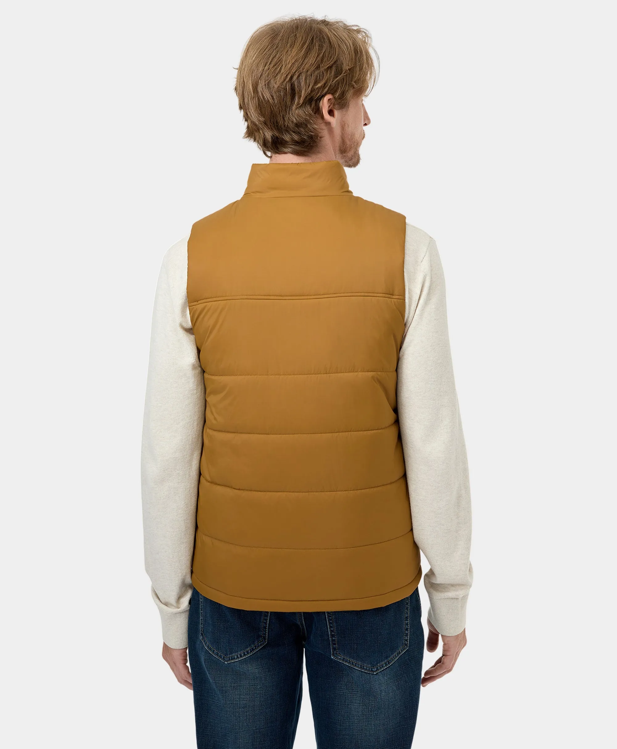 PuffLyte™ Men's Heated Lightweight Vest - Black / Khaki