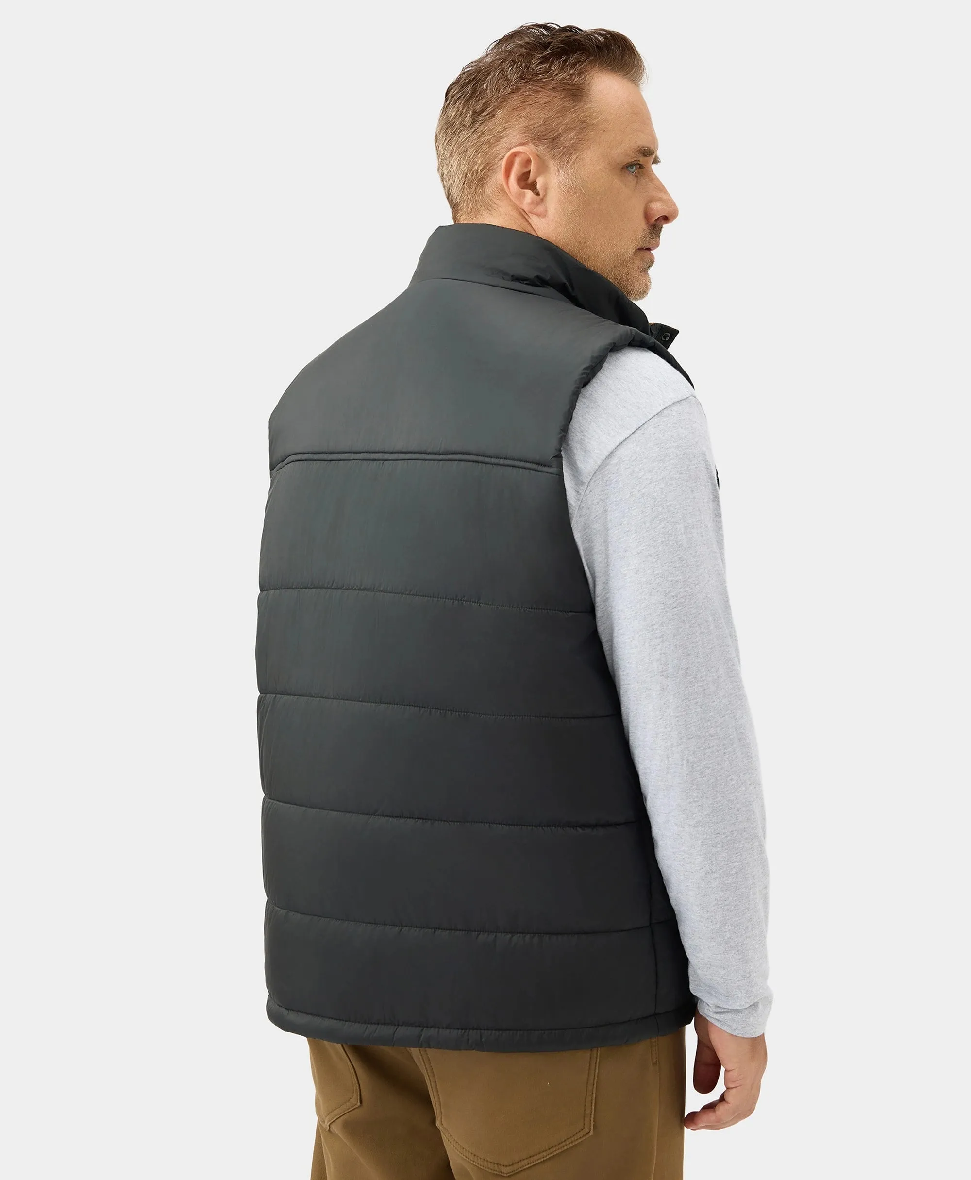 PuffLyte™ Men's Heated Lightweight Vest - Black / Khaki