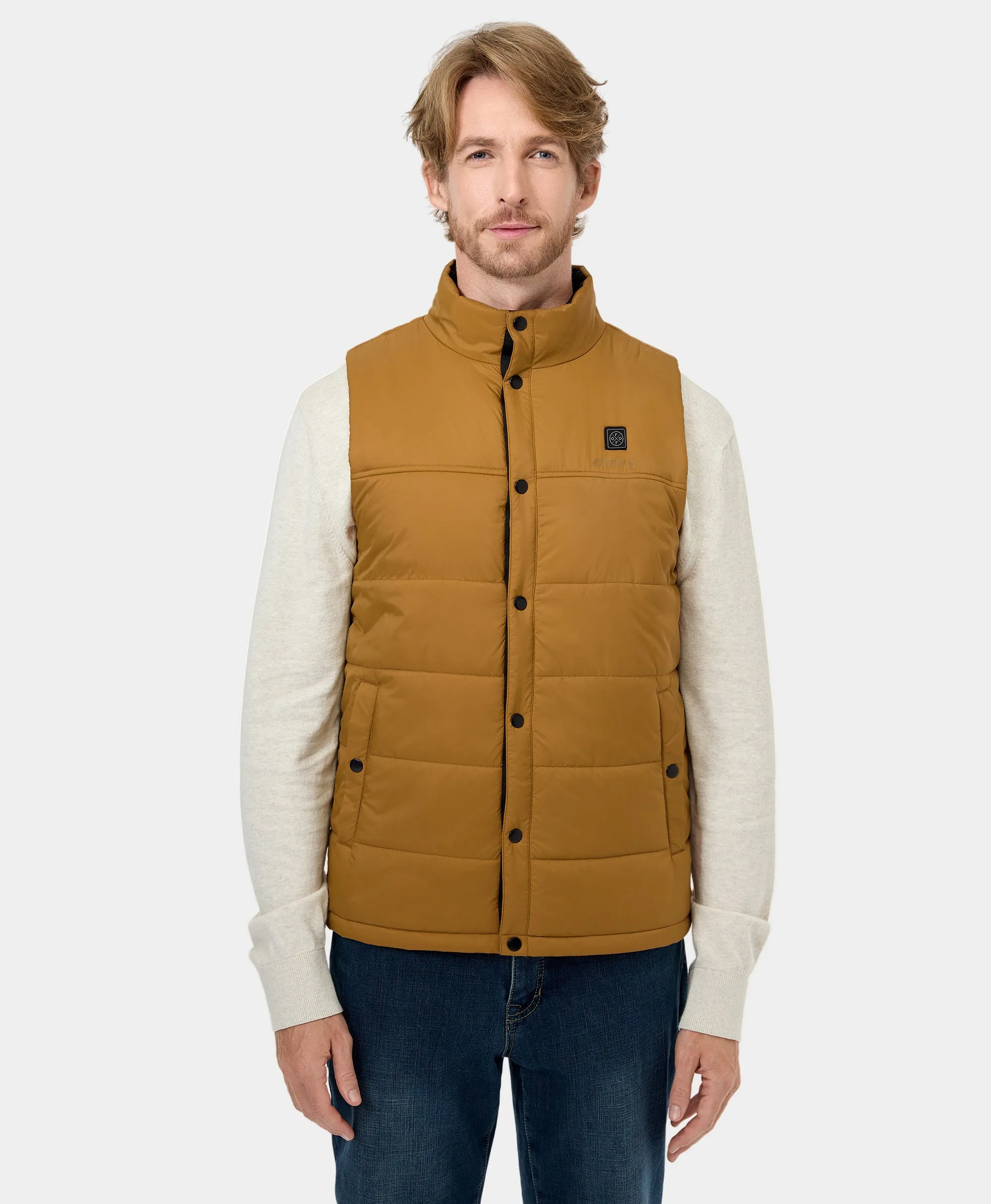 PuffLyte™ Men's Heated Lightweight Vest - Black / Khaki