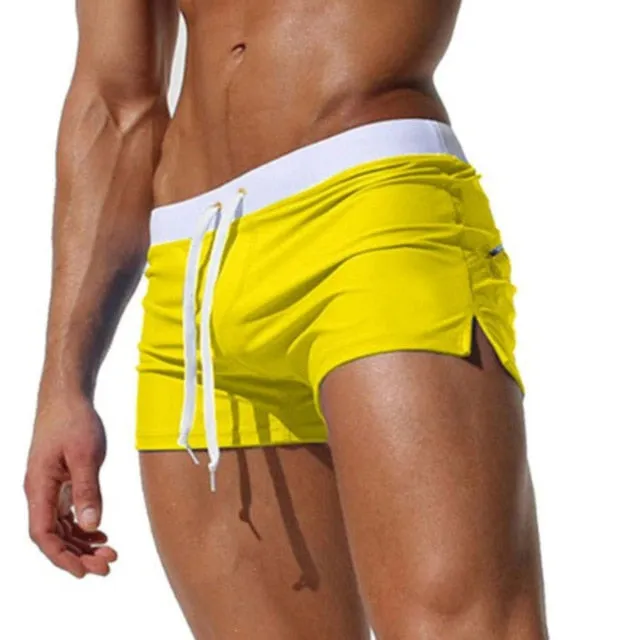 Quick-drying Patterns Beach Inner Solid Color Swimwear Men Swimsuit Swimming Trunks Men Swimwear Shorts Bathing Suit