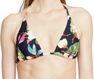 Rachel Rachel Roy Standard Swim Top with Shoulder Flat Magnolias Black Multi M