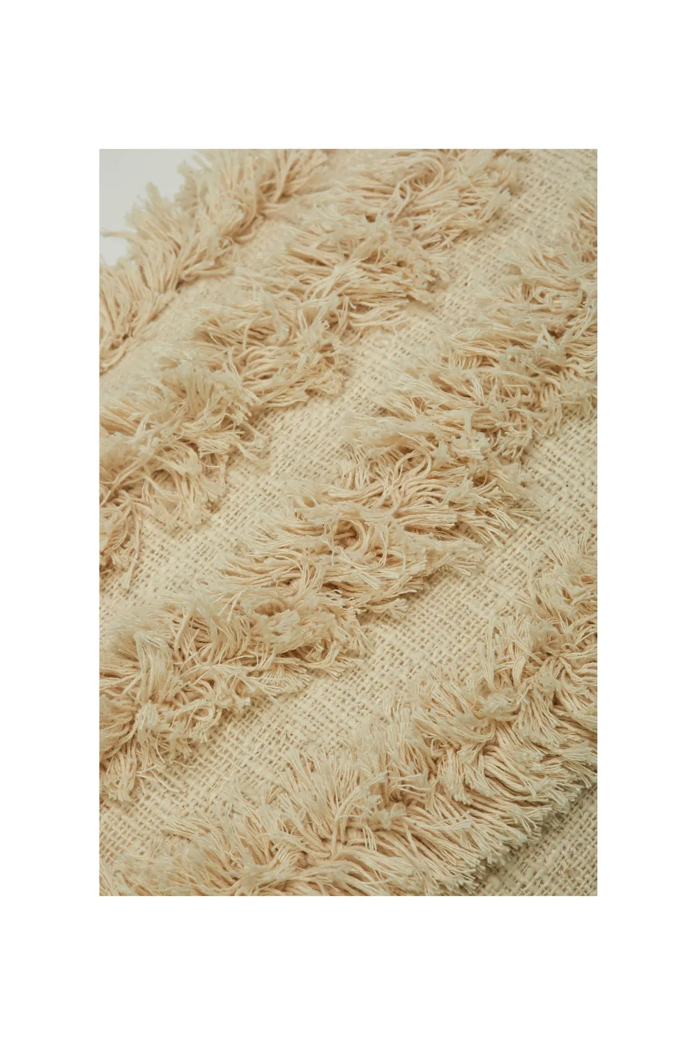 Rainbow Hand-loomed Organic Cotton Lumbar Cover in Cream