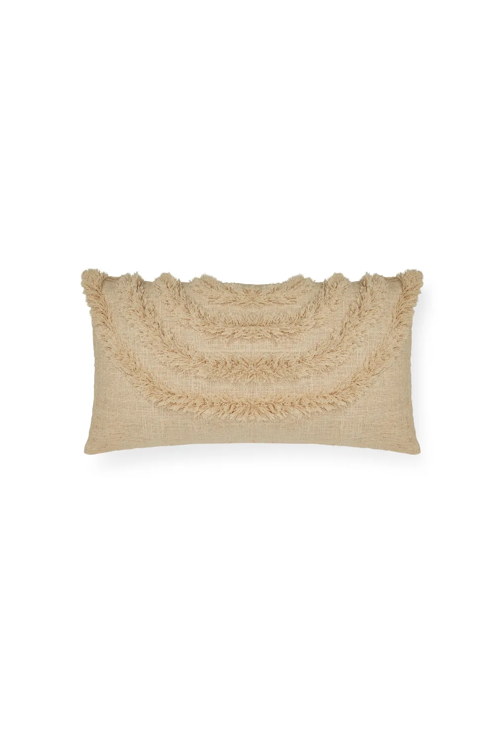 Rainbow Hand-loomed Organic Cotton Lumbar Cover in Cream