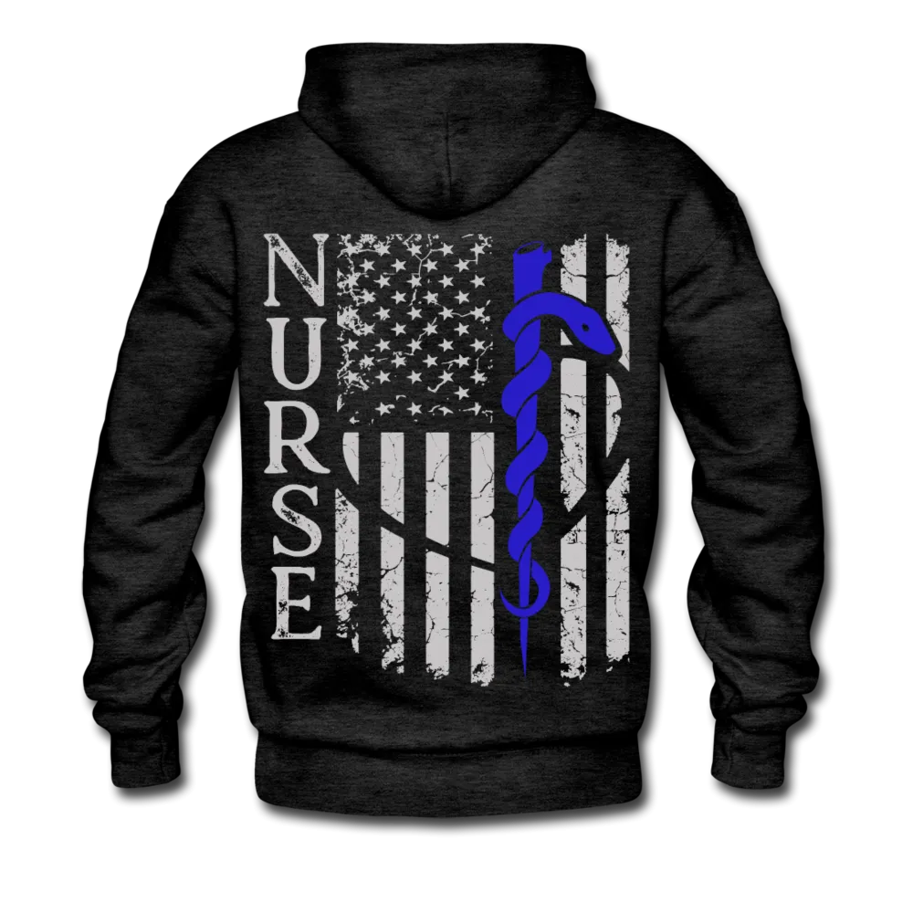 Rod of Asclepius Nurse Flag Men’s Premium Hoodie