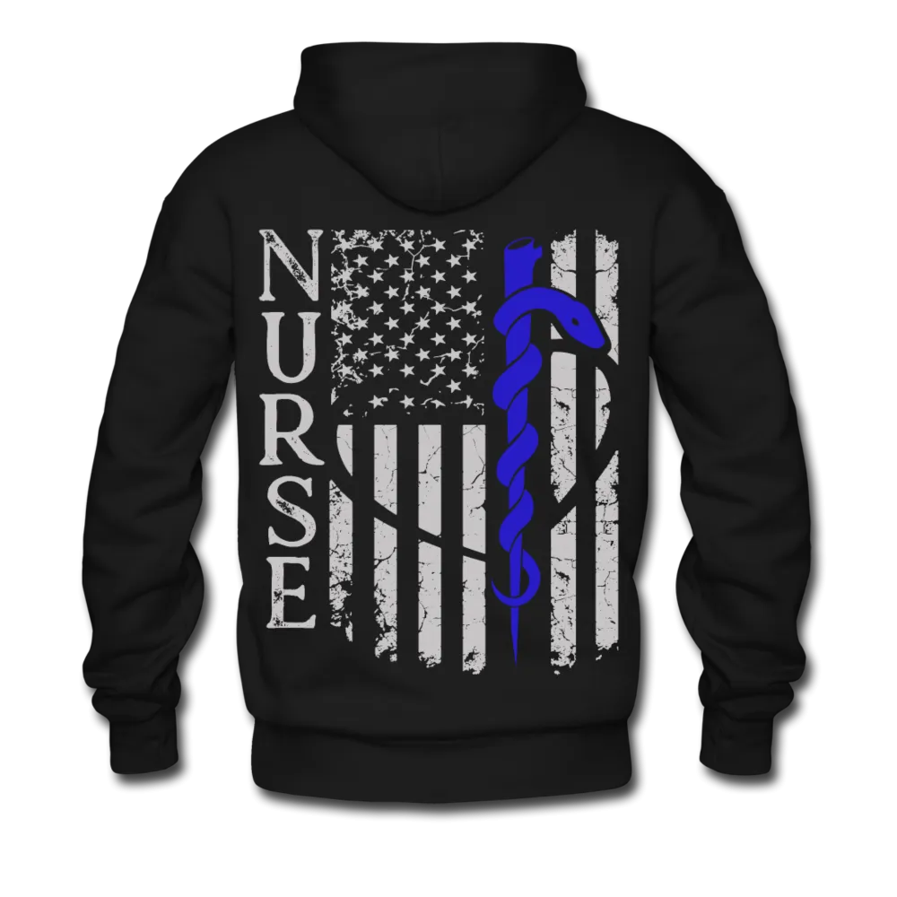 Rod of Asclepius Nurse Flag Men’s Premium Hoodie