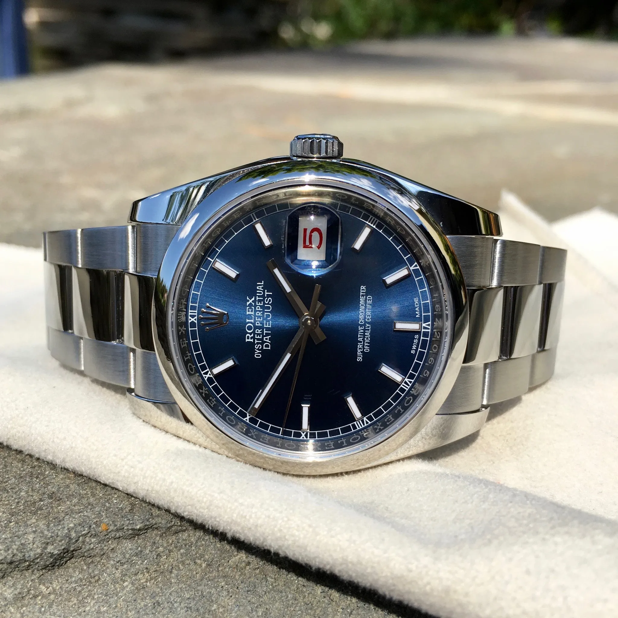 Rolex Datejust 116200 Blue Stick 36mm Oyster Stainless Steel Wristwatch