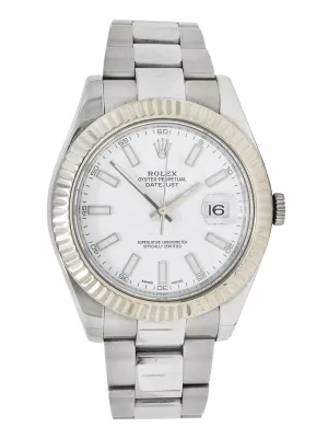 Rolex Datejust II 116334 41mm Automatic 18 Karat White Gold Steel Watch
