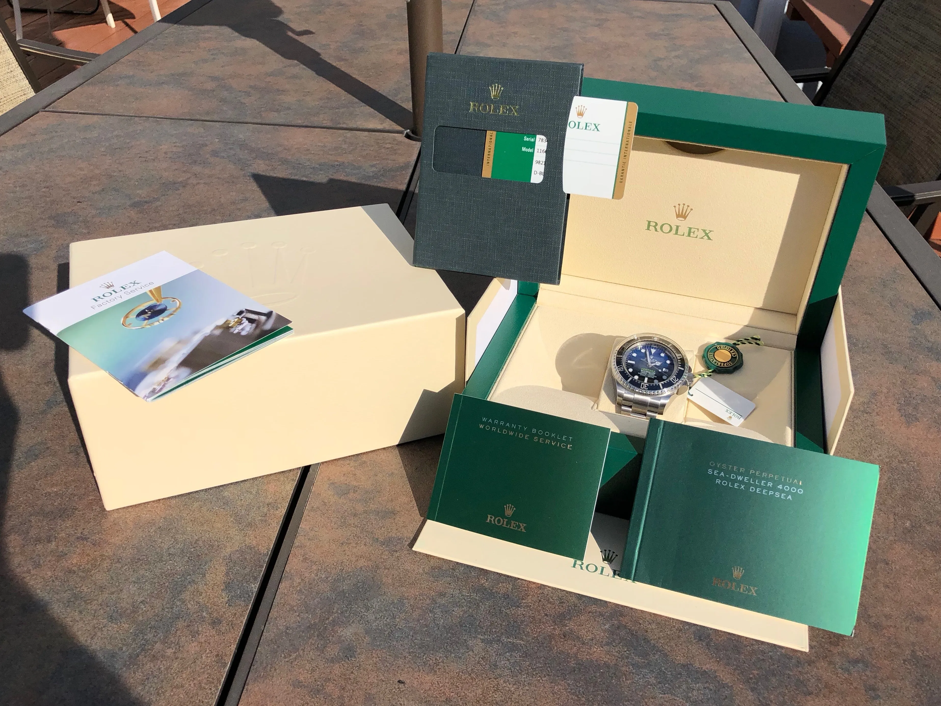 Rolex DeepSea Seadweller Deep Blue Ceramic 116660 James Cameron Wristwatch Box Papers