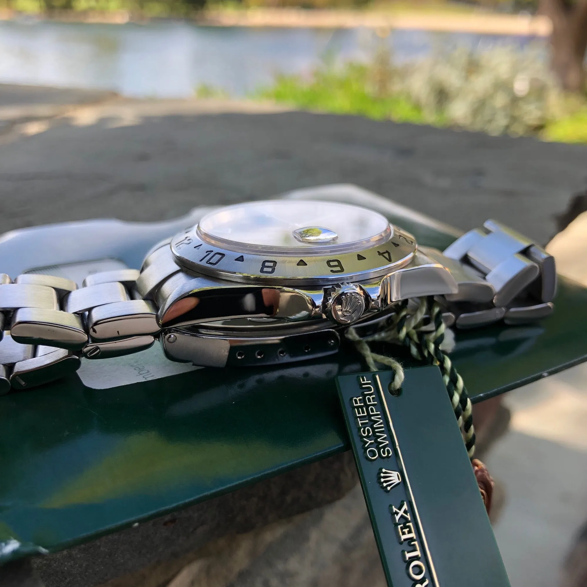 Rolex Explorer II 16570 Black Stainless Steel GMT Oyster Z Serial Wristwatch Box & Papers Circa 2006