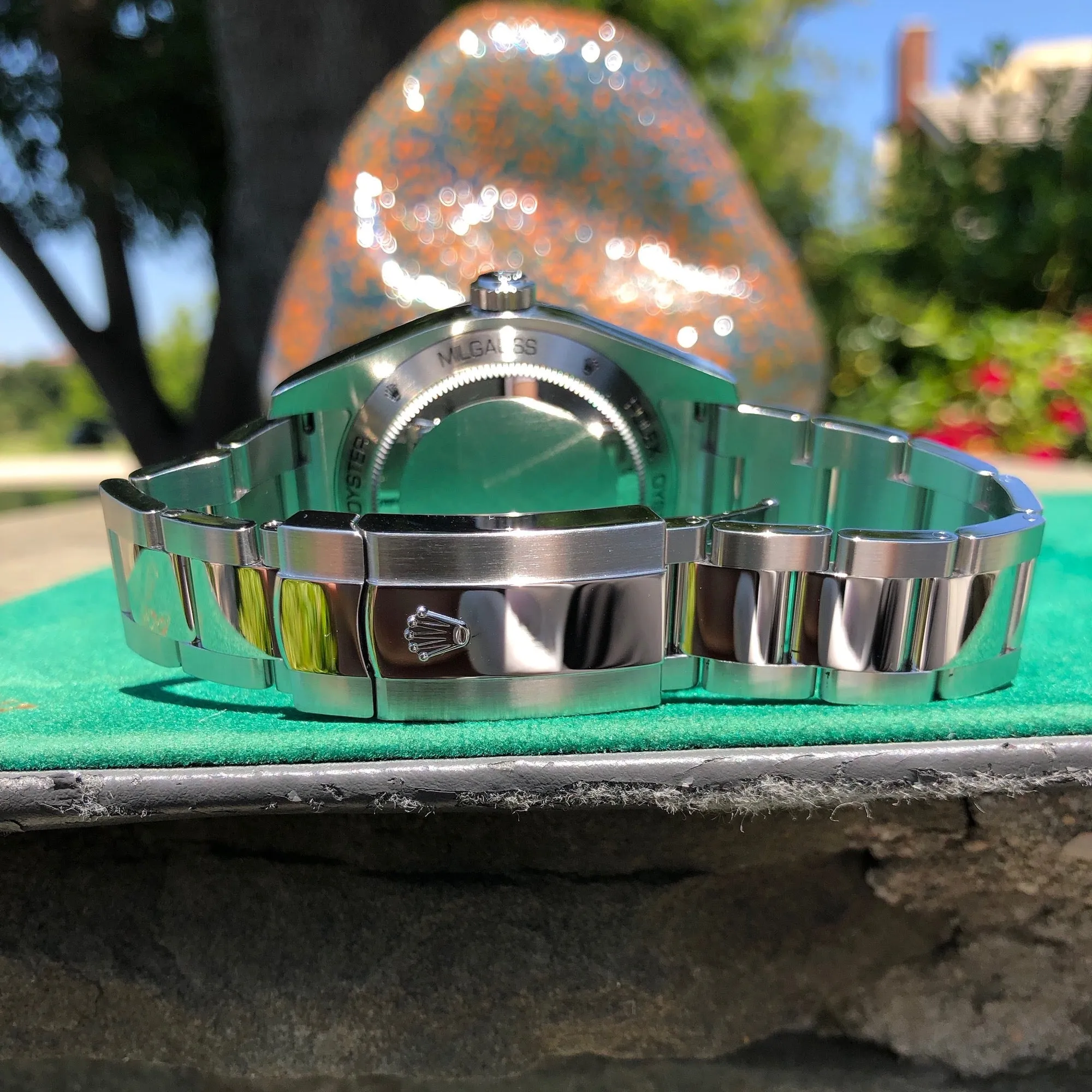 Rolex Milgauss Green 116400GV Stainless Steel Wristwatch Box Papers Circa 2019