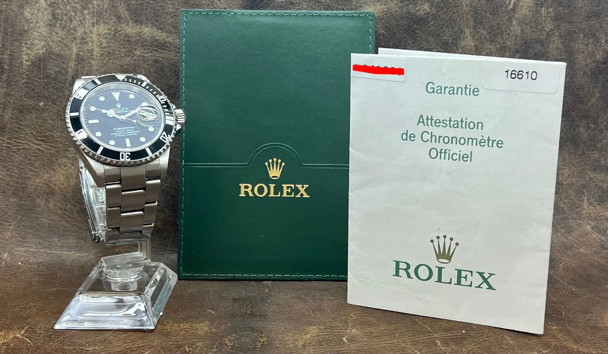 Rolex Submariner Date SEL NO Holes 16610 Black Dial Automatic Men's Watch