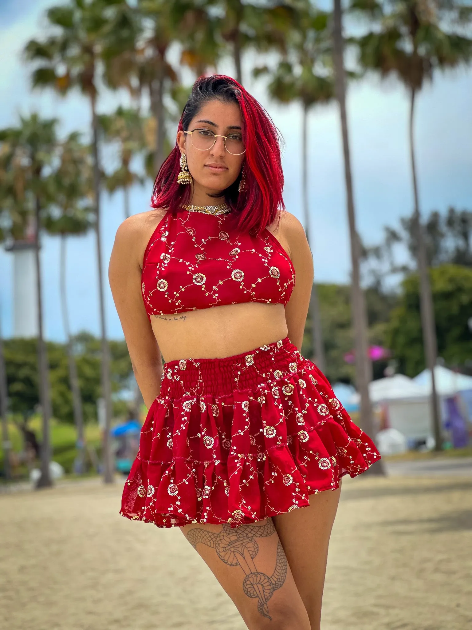 Rose Rani Micro Mini Skirt Set