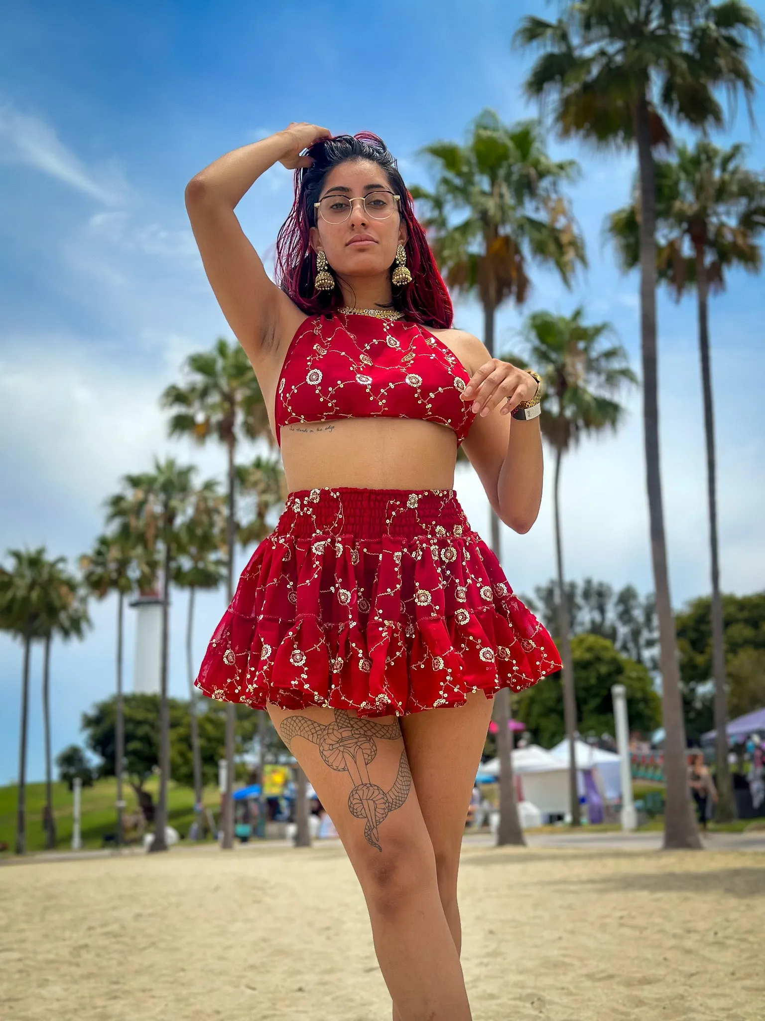 Rose Rani Micro Mini Skirt Set