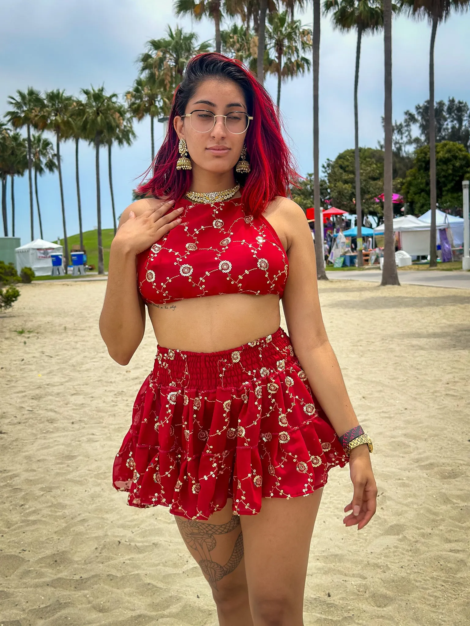 Rose Rani Micro Mini Skirt Set