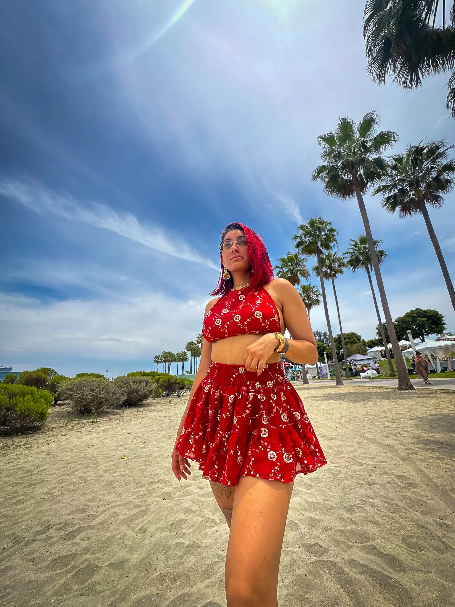 Rose Rani Micro Mini Skirt Set
