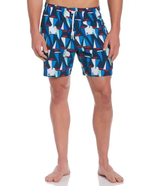 Sail Away Print Swim Trunks
