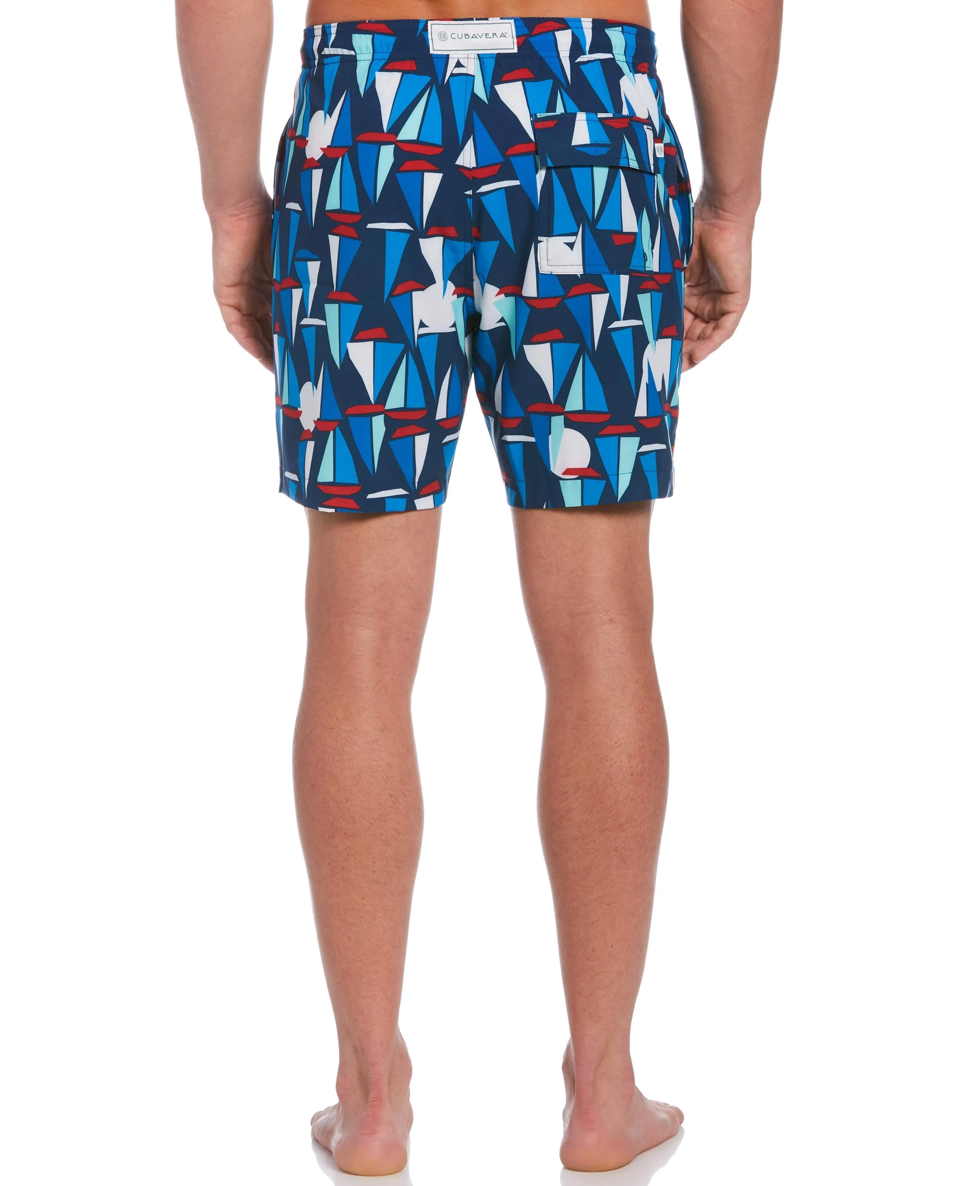 Sail Away Print Swim Trunks