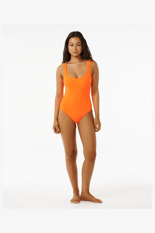 SANTORINI TERRY ONE PIECE - BRIGHT ORANGE