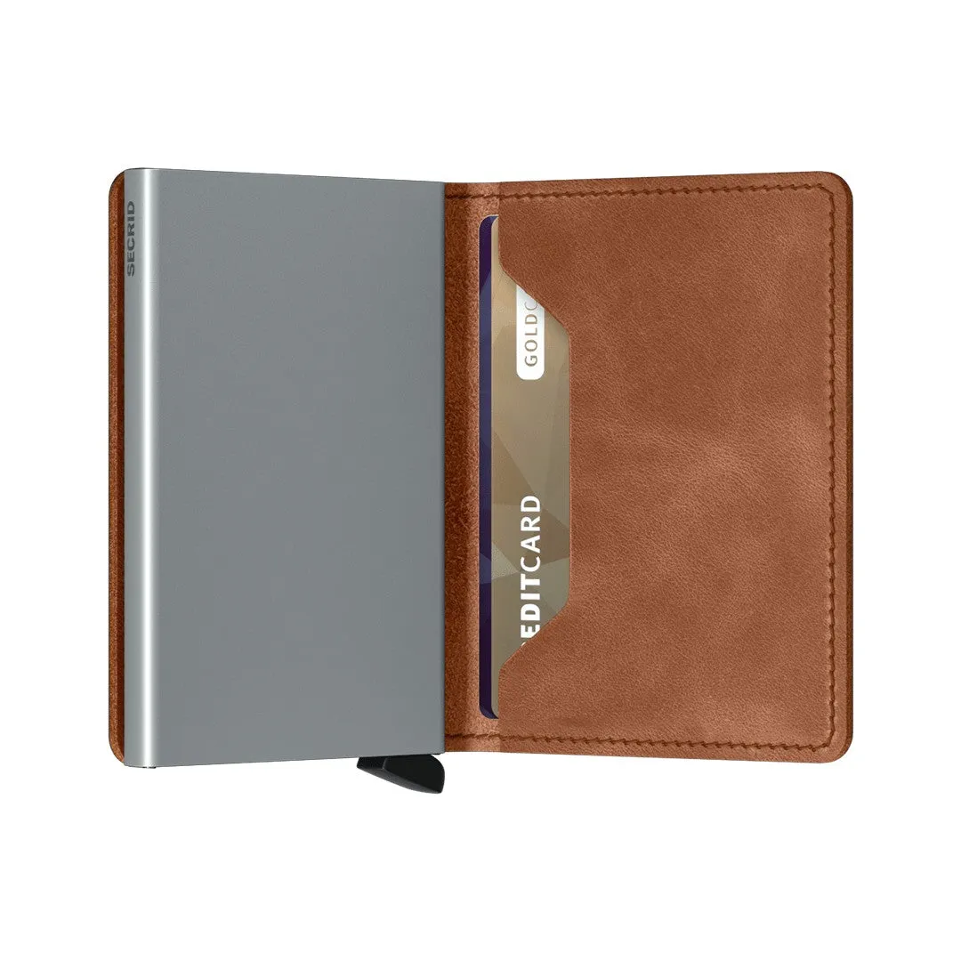 Secrid Slim Wallet Vintage Cognac-Silver