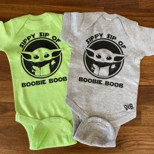 Sippy sip of Boobie boob Mandalorian inspired Kids Tee