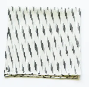 SOLD OUT White Zebra Stripe Handwoven Cotton Ikat Table Napkin