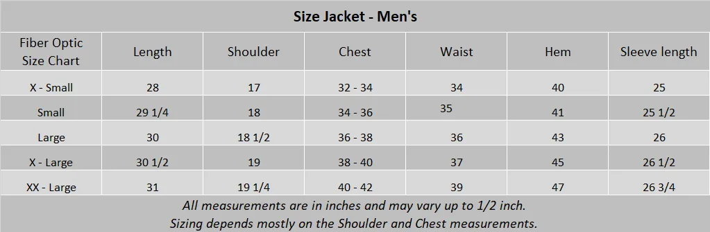 Sound Activated Fiber Optic Men's Suit  - Bluetooth