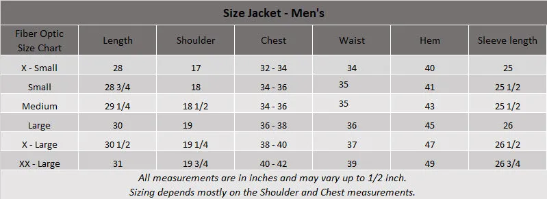 Sound Activated Fiber Optic Men's Suit  - Bluetooth
