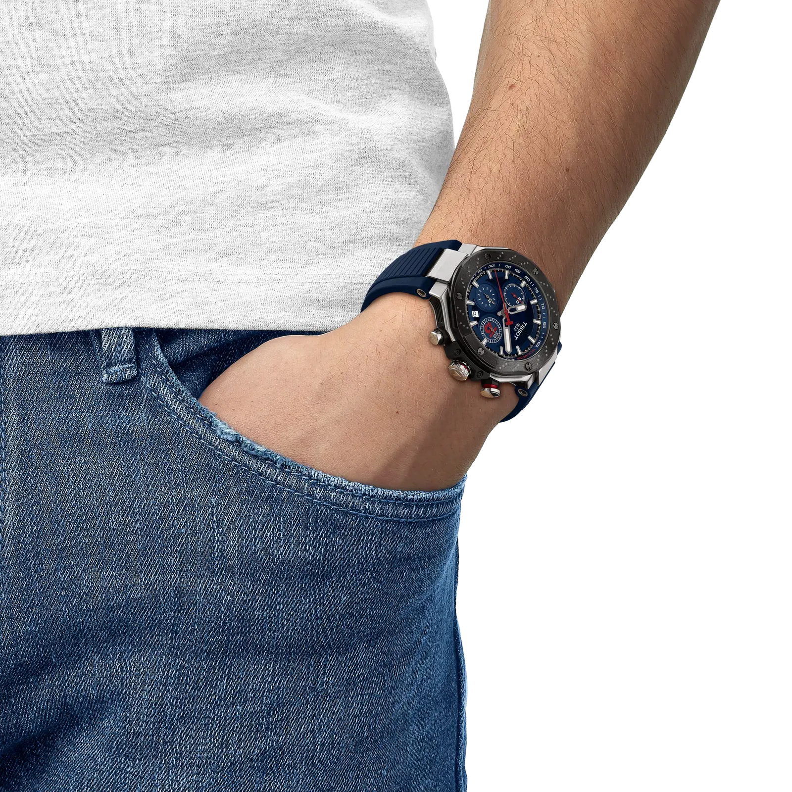 T-Race MotoGP Automatic Chronograph Blue Dial Silicone Strap Men's Watch T141.427.27.041.00