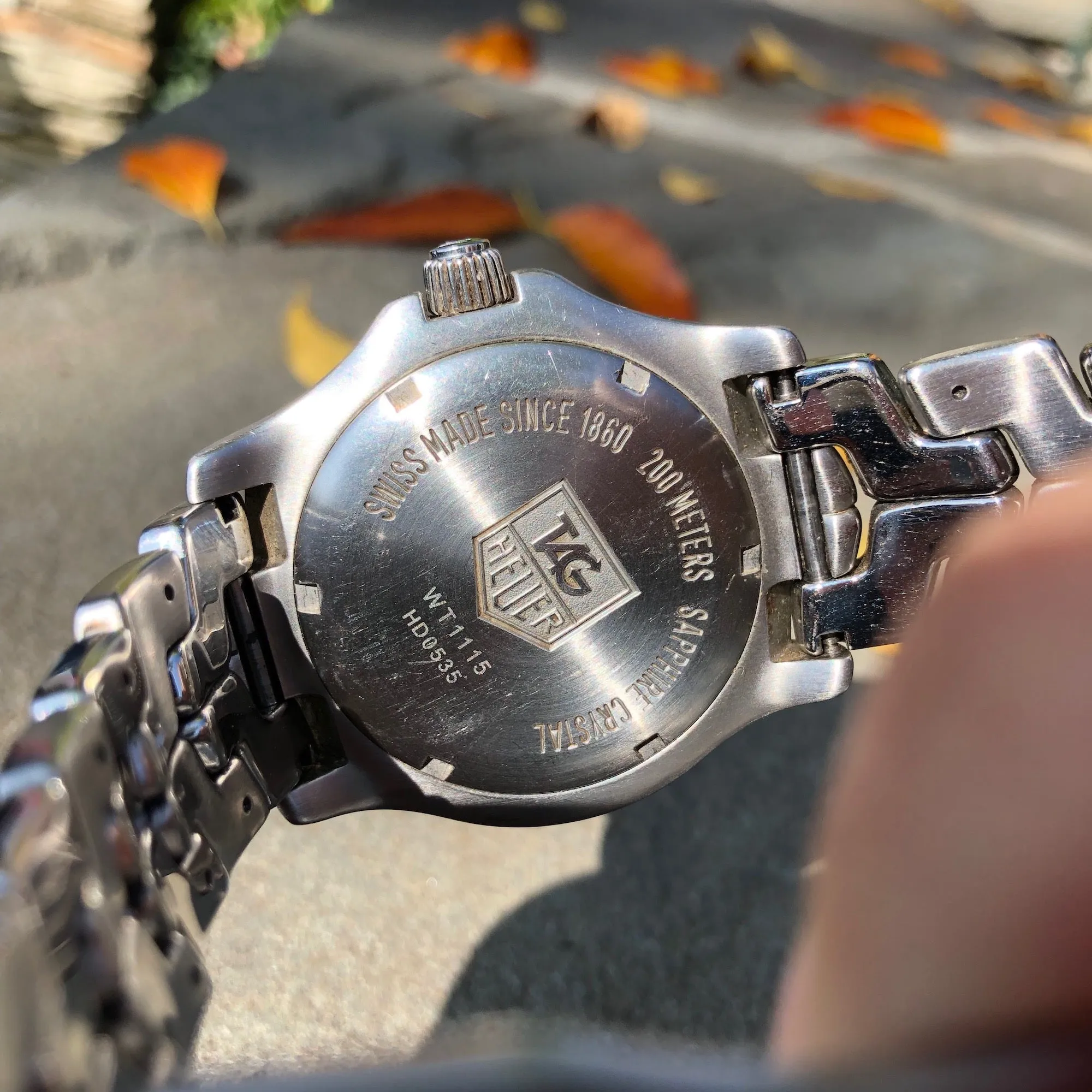 Tag Heuer WT1115 Mens Professional 200M Black Diamond Dial Stainless Steel Quartz Wristwatch