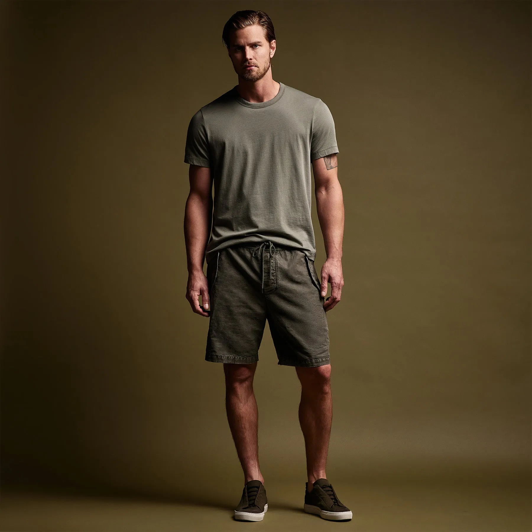 Textured Cotton Hemp Short - Palm Pigment