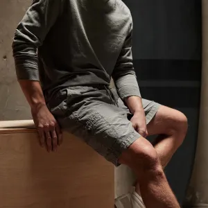 Textured Relaxed Short - Silver Grey Pigment