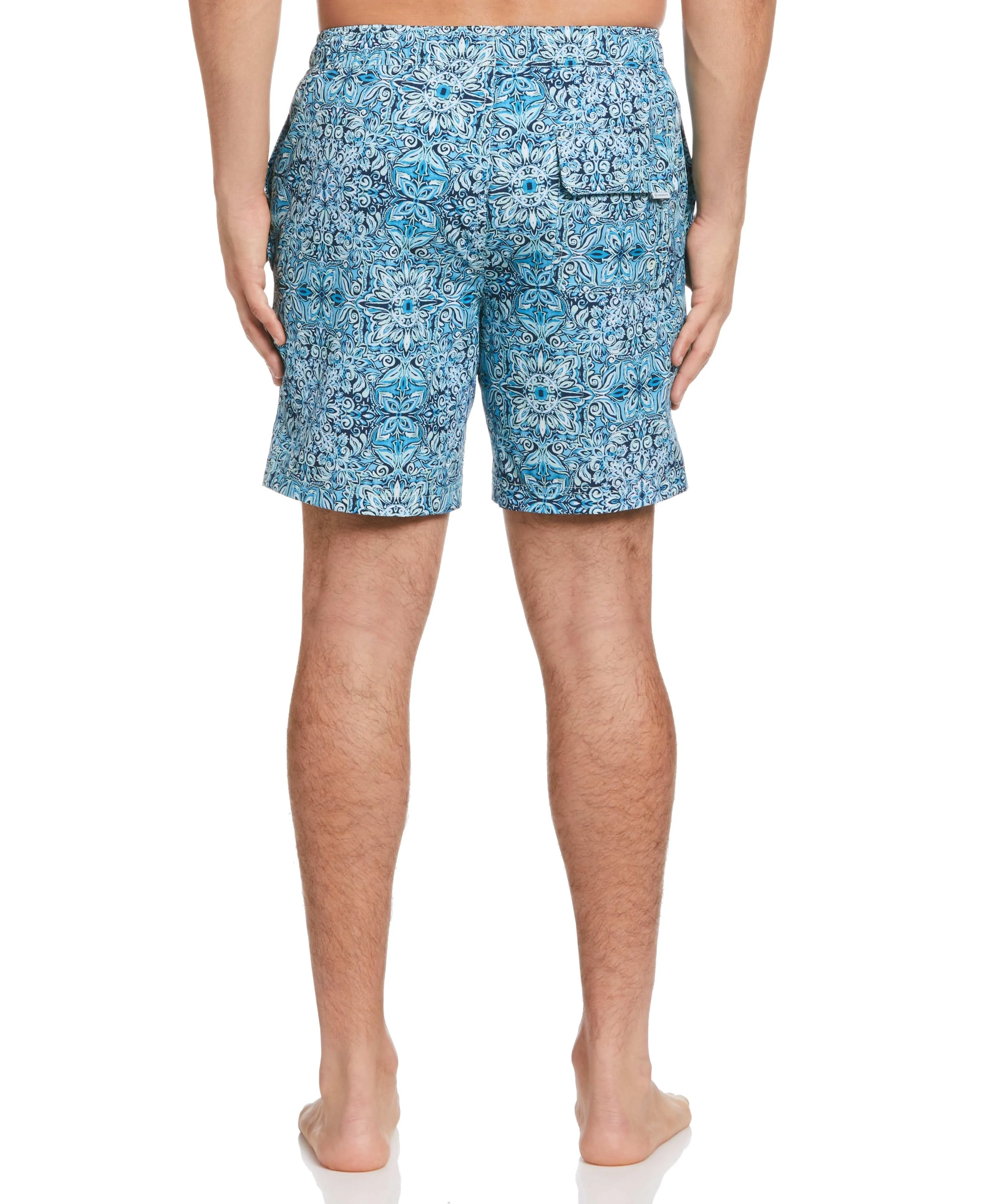 Tile Print 7" Swim Trunks